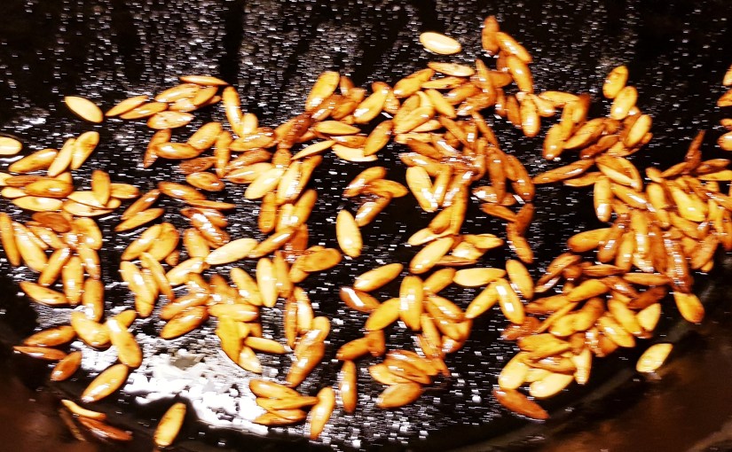 Rostade kärnor från&nbsp;honungsmelon.