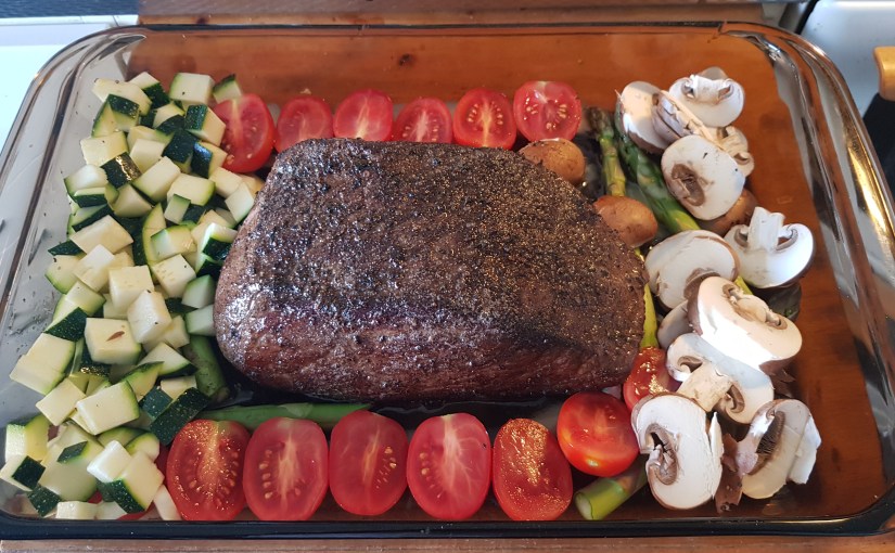 Rumpstek med avokadoröra.